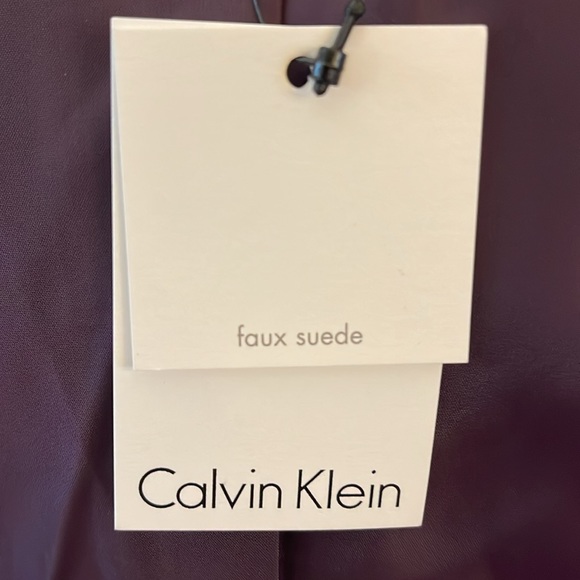 Calvin Klein NWT Faux Suede jacket size small Merlot /plum - Picture 9 of 13